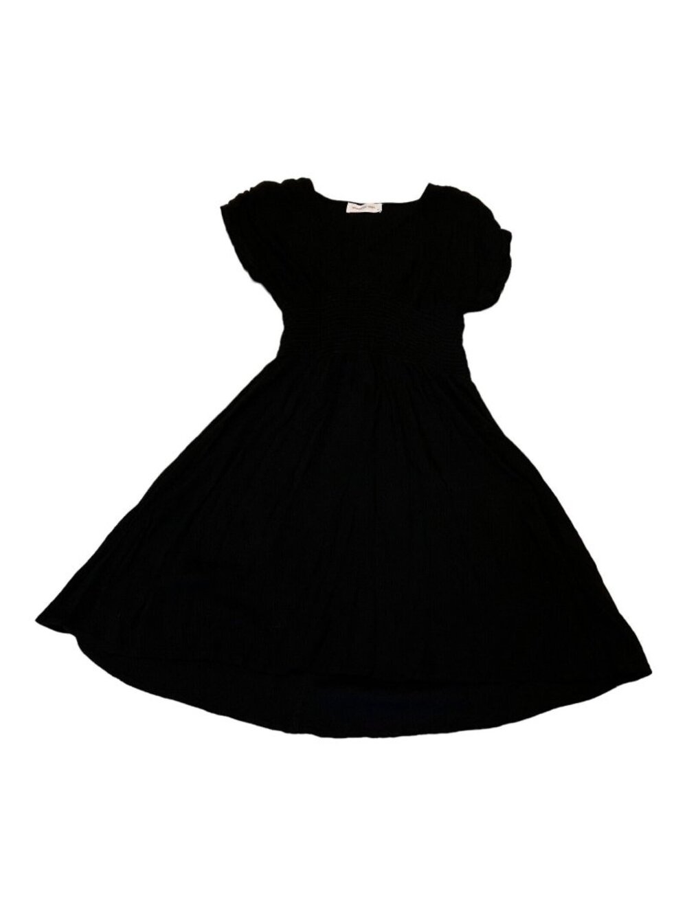 Seventeen Stars Full Skirt Solid Black Dress Small Puffy Sleeves Formal Casual